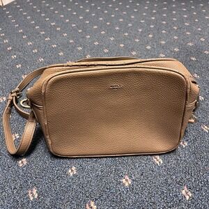Angel Roi Grace Crossbody Tan Light Mud Gray Color Red Signet Logo Camera Bag